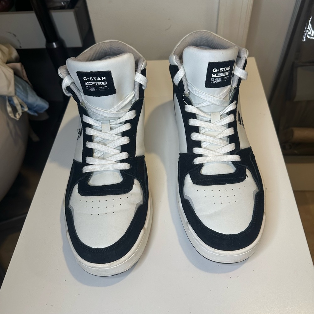 Men’s G-Star Attacc Mid Tonal Blocked Raw High Top Sneakers